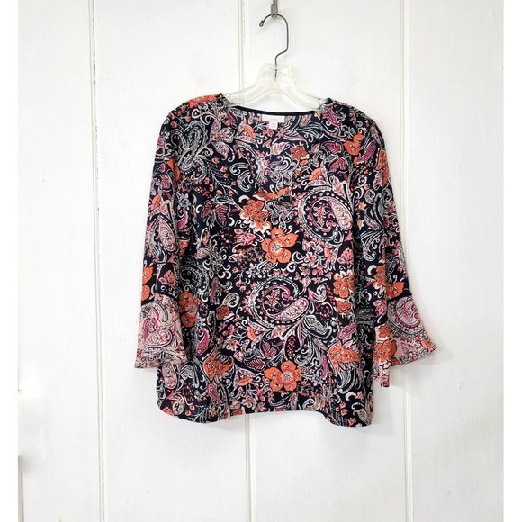 J Jill Tops - J Jill Paisley Floral Pullover Blouse